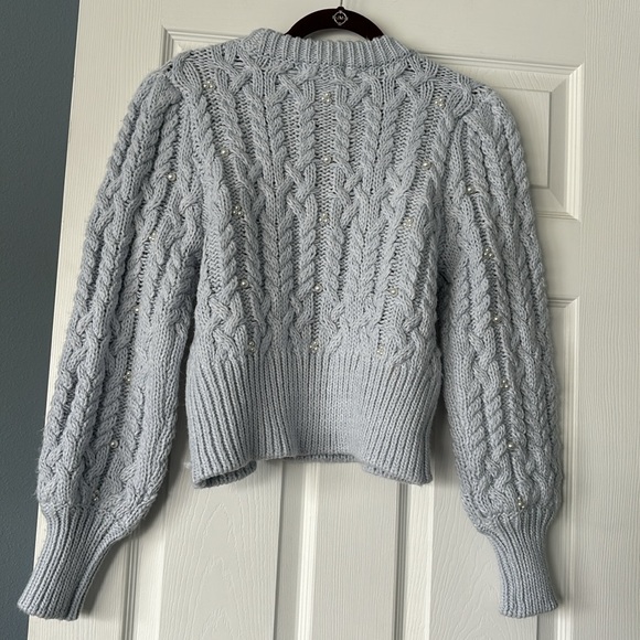 NWT House of Harlow 1969 pearl cable knit sweater - Picture 4 of 5